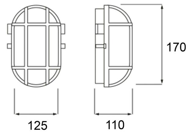 Deko-Light nástěnné a stropní svítidlo Syrma Oval černá 220-240V AC/50-60Hz E27 1x max. 42,00 W 170 černá 401012