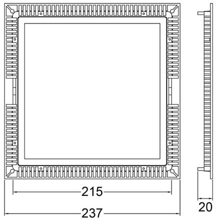 Light Impressions Deko-Light stropní vestavné svítidlo LED Panel Square 20 23-24V DC 17,00 W 2700 K 1560 lm 237 mm bílá 565160