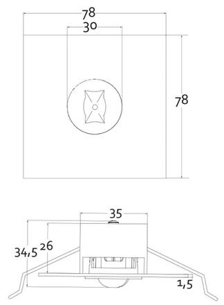 Deko-Light stropní vestavné nouzové svítidlo Alnair pro osvětlení povrchu 230V AC/50-60Hz 1,00 W 4500 K bílá 565326