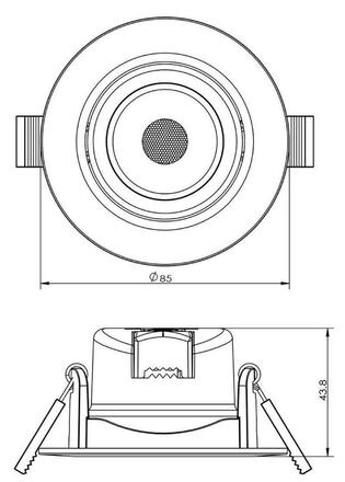 Deko-Light stropní vestavné svítidlo, SMD-68-230V-DIM-2700K-kulaté, 220-240V 6,5 W 2700 K 510 lm dopravní černá RAL 9017 565385