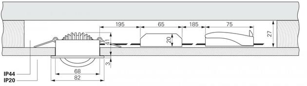 Deko-Light stropní vestavné svítidlo, Dione IP DTW, 8,5 W, DIM, 1800/3000 K, černá, 220-240V 480lm 565405