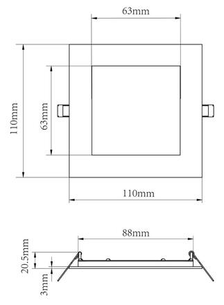 Deko-Light vestavné bodové svítidlo - Anik hranaté 90, 9 W, DIM, 2700 K, bílá 565430