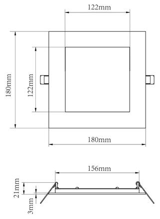 Deko-Light vestavné bodové svítidlo - Anik hranaté 155, 17 W, DIM, 4000 K, bílá 565435