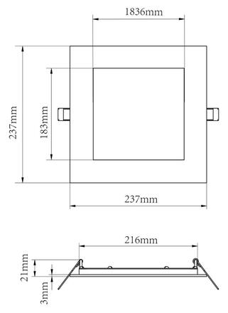 Deko-Light vestavné bodové svítidlo - Anik hranaté 215, 24 W, DIM, 4000 K, bílá 565438