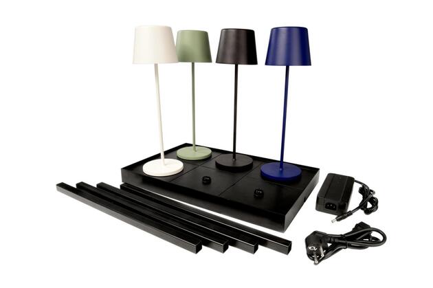 Deko-Light nabíjecí svítidlo LED sada Canis Gastro L zelená 12ks + nabíjecí základna 620240