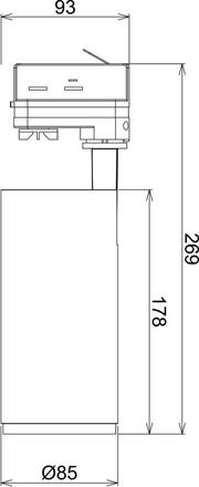 Deko-Light kolejnicový systém 3-fázový 230V Lucea 20 černá 220-240V AC/50-60Hz 20,00 W 3000/4000 K tmavě černá RAL 9005 707121