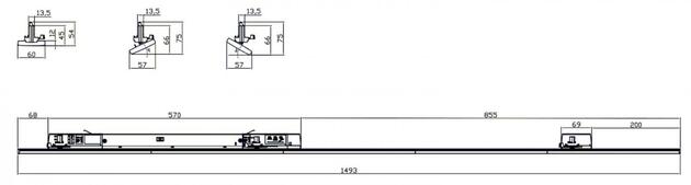 Deko-Light 3-fázové svítidlo, lineární Pro, Tilt, 50 W, 4000K, 220-240V 50W bílá RAL 9016 1493 mm 707143