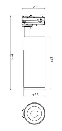 Deko-Light 1-fázový kolejnicový systém bodové svítidlo, Lucea, Tilt, 6 W, DIM, 2700 K, 220-240V tmavě černá RAL 9005 707166