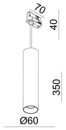 Deko-Light 3-fázové závěsné svítidlo - Can 350, 1x max. 7,5 W, GU10, bílá 707255