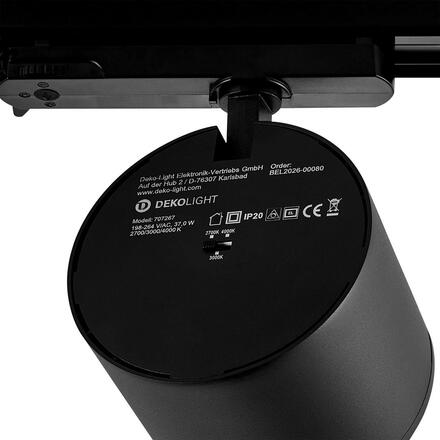 Deko-Light 3-fázové bodové svítidlo Focaris, 37 W, DALI, 2700/3000/4000 K, černá 707267