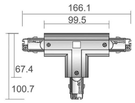 Deko-Light kolejnicový systém 3-fázový 230V D Line T-spojka levé-levé-pravé 220-240V AC/50-60Hz bílá RAL 9016 166  710027