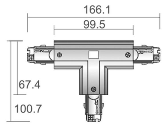 Deko-Light kolejnicový systém 3-fázový 230V D Line T-spojka levé-levé-pravé 220-240V AC/50-60Hz bílá RAL 9016 166  710027