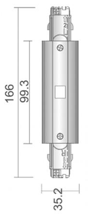 Deko-Light kolejnicový systém 3-fázový 230V D Line elektrické prodlužovací spojení možnost napájení levé-pravé 220-240V AC/50-60Hz černá RAL 9011 166  710044