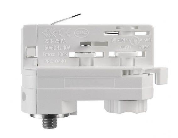 Deko-Light kolejnicový systém 3-fázový 230V D Line 3-fázový adaptér pro montáž svítidel vč. montážního příslušenství 220-240V AC/50-60Hz bílá RAL 9016 84 mm 710097