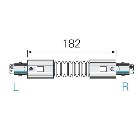 Deko-Light 3-fázový kolejnicový systém - D Line DALI flexibilní spojka levé-pravé, bílá 710523