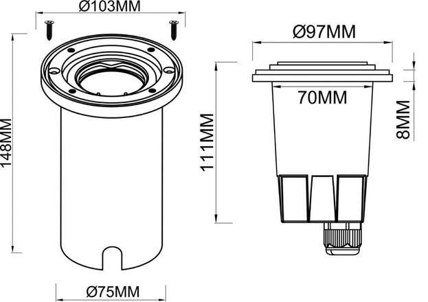 Deko-Light zemní svítidlo Aton kulaté sada 220-240V AC/50-60Hz GU10 1x max. 7,00 W černá 730474