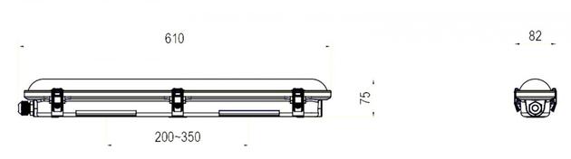 Deko-Light prachotěsné svítidlo Tri Proof Basic, 18 W, DALI, 4000 K, 220-240V 2520 lm 610 mm 730485