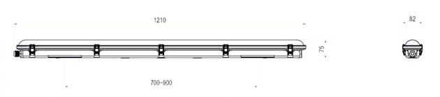 Deko-Light prachotěsné svítidlo Tri Proof Basic, 36 W, DALI, 4000 K, 220-240V 5040 lm 1210 mm 730488