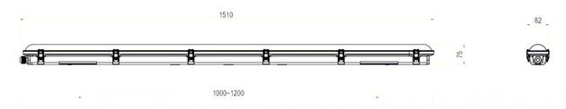 Deko-Light prachotěsné svítidlo Tri Proof Basic, 55 W, DALI, 4000 K, 220-240V 7700 lm 1510 mm 730491