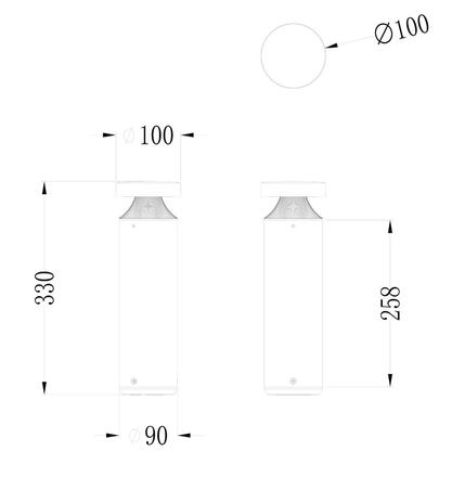 Deko-Light venkovní stojací svítidlo Faro 33, 12 W, 3000 K, tmavěšedá 730519
