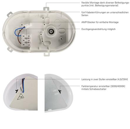 Deko-Light stropní a nástěnné přisazené svítidlo - Sotano, 4,5/7,5 W, 3000/4000 K, šedá 731161