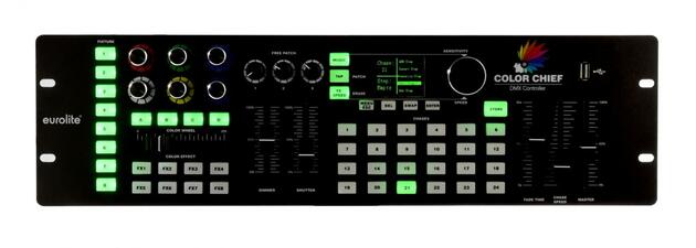 Light Impressions EUROLITE řídící jednotka DMX LED Color Chief řídící jednotka 100-240V AC/50-60Hz DMX512 240 CH  843047
