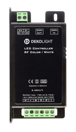 Deko-Light řídící jednotka RF Color & White Remote 12/24/48V DC rádiovédálkové ovladání 4 CH 843059