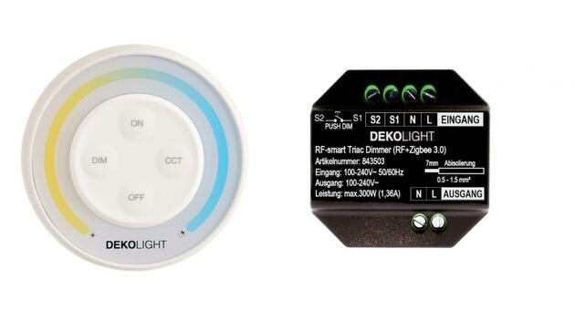 Deko-Light RF-smart, startovací sada Triac, 230V, 300W vč. dálkového ovládání RF / Zigbee 3.0 / Intelli-Push 843500