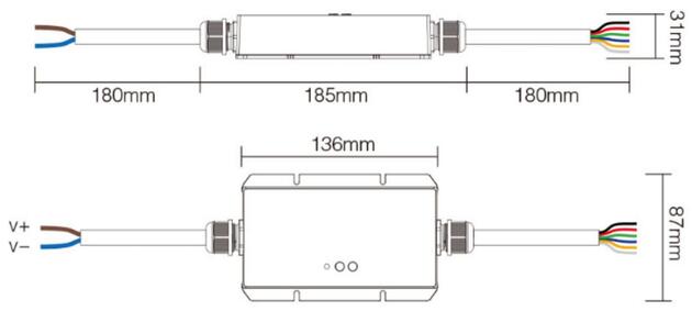 Deko-Light stmívač, RF-smart, LED-stmívač 5v1, 5 kanálový, 12-48V DC, 20A, IP67, konstantní napětí RF / Zigbee 3.0 / Intelli-Push 5 CH 843506