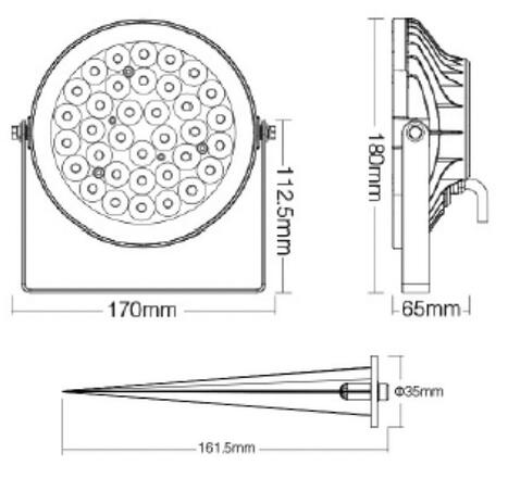 Deko-Light bodové svítidlo se zápichem, RF-smart, 230V, 25W, RGB+CCT, 2700-6500K, IP65 černá 843521
