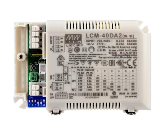 Meanwell LED-napájení DIM, Multi CC, LCM-40DA2 / DALI2 + DALI1 konstantní proud 350/500/600/700/900/1050 mA IP20 stmívatelné 2-100V DC 42,00 W 862247