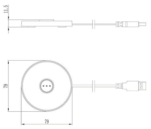 Deko-Light USB nabíjecí základna USB A bez napájení pro svítidla Canis Mini 930732