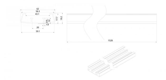 Deko-Light příslušenství - Sanotrunk Universal prázdný segment kratitelný, PC 930920