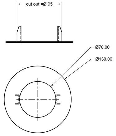 Deko-Light příslušenství - redukční kroužek pro zapuštěná svítidla kulatý 130/70 mm, bílá 930967