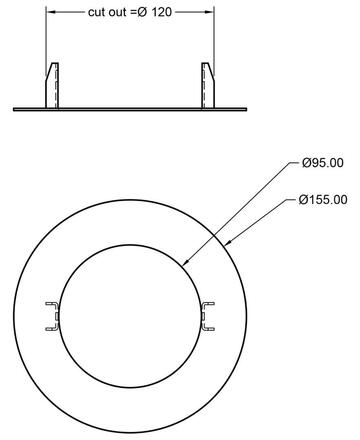 Deko-Light příslušenství - redukční kroužek pro zapuštěná svítidla kulatý 155/95 mm, bílá 930968