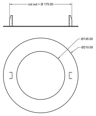 Deko-Light příslušenství - redukční kroužek pro zapuštěná svítidla kulatý 210/135 mm, bílá 930969