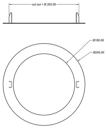 Deko-Light příslušenství - redukční kroužek pro zapuštěná svítidla kulatý 240/180 mm, bílá 930970