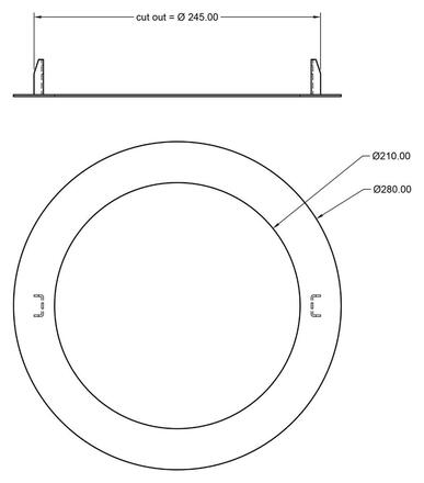 Deko-Light příslušenství - redukční kroužek pro zapuštěná svítidla kulatý 280/210 mm, bílá 930971
