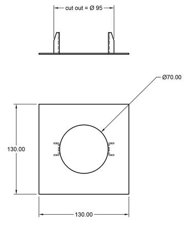 Deko-Light příslušenství - redukční kroužek pro zapuštěná svítidla hranatý 130/70 mm, bílá 930972