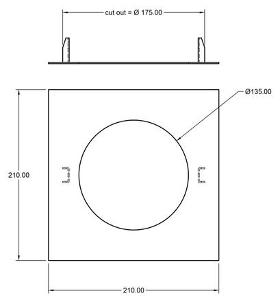 Deko-Light příslušenství - redukční kroužek pro zapuštěná svítidla hranatý 210/135 mm, bílá 930974