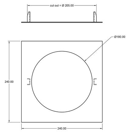 Deko-Light příslušenství - redukční kroužek pro zapuštěná svítidla hranatý 240/180 mm, bílá 930975