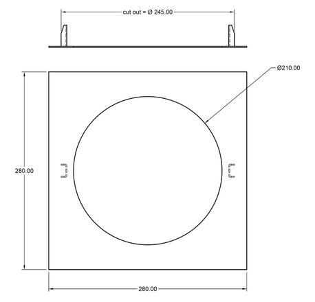 Deko-Light příslušenství - redukční kroužek pro zapuštěná svítidla hranatý 280/210 mm, bílá 930976