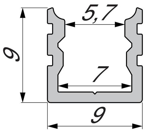 Light Impressions Reprofil U-profil vysoký AU-02-05 stříbrná mat elox 2000 mm 970181