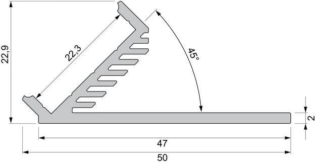 Deko-Light úhlový profil 45° AV-01-20 elox 2000 mm 970460