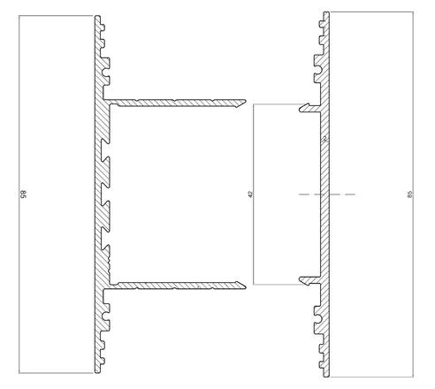 Deko-Light profil, PLANO BSH pro montáž na stěnu, 85 x 38mm černá 2500 mm 970587