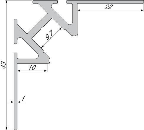 Light Impressions Reprofil dlaždicový profil roh vnitřní EV-01-08 stříbrná elox 3000 mm 975344