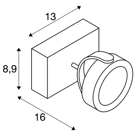 BIG WHITE KALU, nástěnné a stropní svítidlo, jedna žárovka, LED, 3000K, černé, 60° 1000127