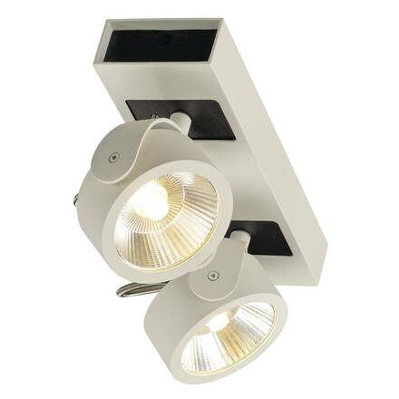 BIG WHITE KALU, nástěnné a stropní svítidlo, dvě žárovky, LED, 3000K, bílé/černé, 60° 1000130