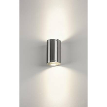 BIG WHITE ROX, venkovní nástěnné svítidlo, QPAR111, IP44, kulaté, kartáčovaný Al, up/down, max. 100 W 1000334