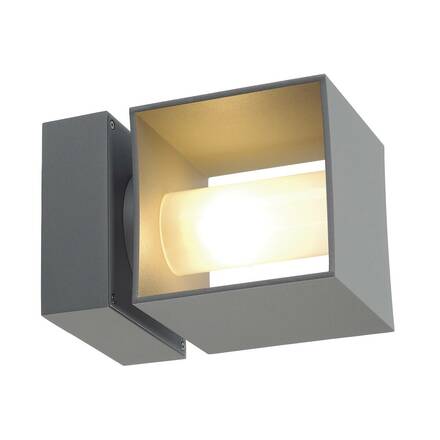 BIG WHITE SQUARE TURN, venkovní nástěnné svítidlo, QT14, IP44, stříbrošedé, max. 42 W 1000335